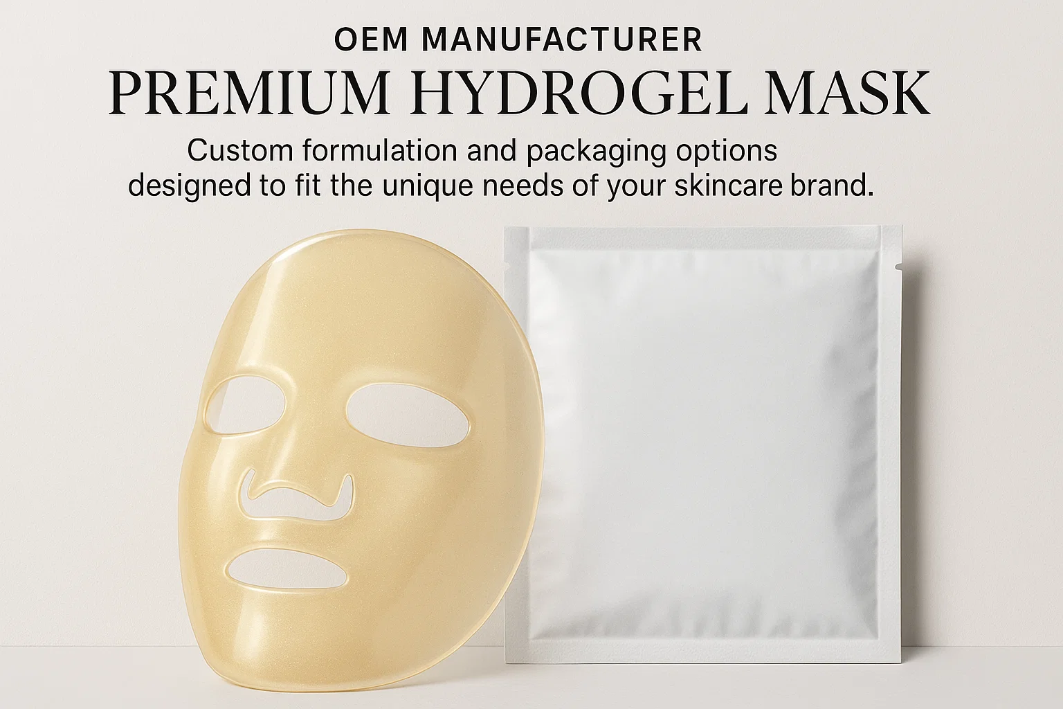 OEM ODM hydrogel mask product display — private label skincare manufacturer